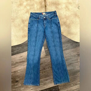 BKE Diva Jeans 29x33.5 Long Blue Denim Flare Low Rise Vintage Pants Park Ave